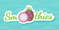 Pitaya sticker fruit smoothie shake logo design