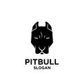 Pitbull dog head logo icon design