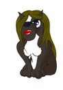 isolated Pitbull woman in cartoon version