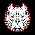 Pitbull Chain Dog Logo Mascot Vector