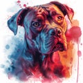 Pitbull dog. Drawn using watercolor technique Royalty Free Stock Photo