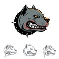 Pitbull Dog head symbol vector illustration