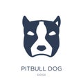 Pitbull dog icon. Trendy flat vector Pitbull dog icon on white b