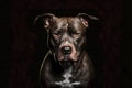 Pitbull dog portrait on black background. Neural network AI generated Royalty Free Stock Photo