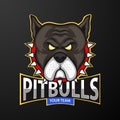 Pitbull Head Mascot, logo for a sport team