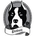 Pitbull Portrait. Isolated Vector dog Illustration Royalty Free Stock Photo