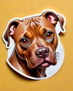 pitbull terrier dog alert face clipart