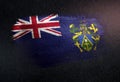 Pitcairn Islands Flag Made of Metallic Brush Paint on Grunge Dar Royalty Free Stock Photo