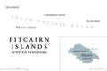 Pitcairn Islands, a British Overseas Territory, gray political map