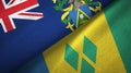 Pitcairn Islands and Saint Vincent and the Grenadines two flags textile cloth