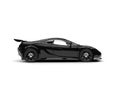 Pitch black modern fast supercar - side view Royalty Free Stock Photo