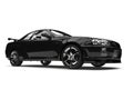 Pitch black urban sports car - low angle shot Royalty Free Stock Photo