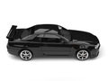 Pitch black urban sports car - top down side view Royalty Free Stock Photo