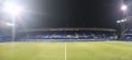 The pitch at Portman Road at night, home of Ipswich Town FC in Suffolk