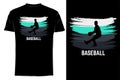 Pitcher baseball silhouette retro vintage t-shirt mockup