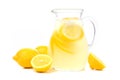 Pitcher of lemonade with lemons isolated on white Royalty Free Stock Photo