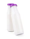 Pitcher of milk isolated on white background. Clipping path. Glass jug Royalty Free Stock Photo