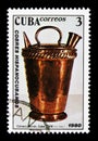 Pitcher, Spanish-Cuban-copper crafts serie, circa 1980