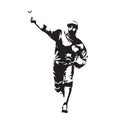 Pitcher throwing ball, baseball player Royalty Free Stock Photo
