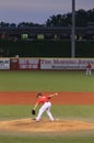 Pitcher throws from the mound