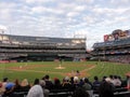 Pitcher throws pitch to batter with ball in air Royalty Free Stock Photo