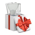 Pitcher water filter inside gift box, present concept. 3D rendering