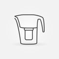 Pitcher Water Filter linear vector concept icon