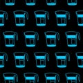 Pitcher water filter seamless pattern isolated on black background Royalty Free Stock Photo