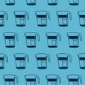 Pitcher water filter seamless pattern isolated on color background Royalty Free Stock Photo