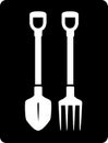 Pitchfork and bayonet spade garden icon