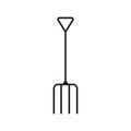 Pitchfork, simple gardening icon in trendy line style isolated on white background for web apps and mobile concept. Vector