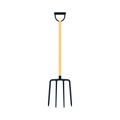 Pitchfork vector illustration tool icon isolated object equipment. Gardening agriculture fork silhouette farming