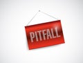 pitfall hanging sign illustration design