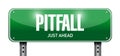 pitfall road sign illustration design