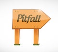 pitfall wood sign illustration design