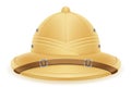 Pith helmet hat for tourism hunting and expeditions vector illustration