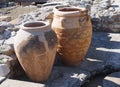 Pithoi Or Minoan Pottery Vessels Royalty Free Stock Photo