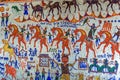 Pithora paintings on interior wall of Rathwa tribal home near Jambughoda,