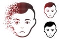 Pitiful Decomposed Pixel Halftone Man Face Icon