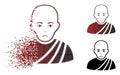 Pitiful Shredded Pixelated Halftone Buddhist Monk Icon