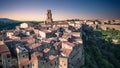 Pitigliano - ancient medieval town in Italy (Tuscany) during sunset Royalty Free Stock Photo