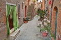Pitigliano, Grosseto, Tuscany, Italy: old alley in the ancient town Royalty Free Stock Photo