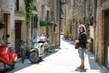 PITIGLIANO, ITALY - MAY 2011: Narrow old streets of the famous Pitigliano town. Etruscan heritage, Grosseto, Tuscany, Italy Royalty Free Stock Photo