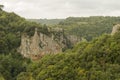 Pitigliano medieval town in Tuscany, Italy. View  from Pitigliano on etruscan city leftovers Royalty Free Stock Photo