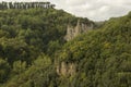 Pitigliano medieval town in Tuscany, Italy. View  from Pitigliano on etruscan city leftovers Royalty Free Stock Photo