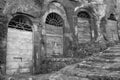 Pitigliano, one of the best town in Tuscany, Italy. Cellar doors in the medieval district. Royalty Free Stock Photo