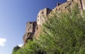 Pitigliano, one of the best town in Tuscany, Italy. Panoramic view from a path in a forest sorrounding the city. Royalty Free Stock Photo