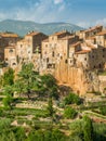 Panoramic sight of Pitigliano in a sunny summer afternoon. Province of Grosseto, Tuscany, Italy. Royalty Free Stock Photo