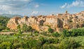 Panoramic sight of Pitigliano in a sunny summer afternoon. Province of Grosseto, Tuscany, Italy. Royalty Free Stock Photo