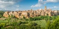 Panoramic sight of Pitigliano in a sunny summer afternoon. Province of Grosseto, Tuscany, Italy. Royalty Free Stock Photo